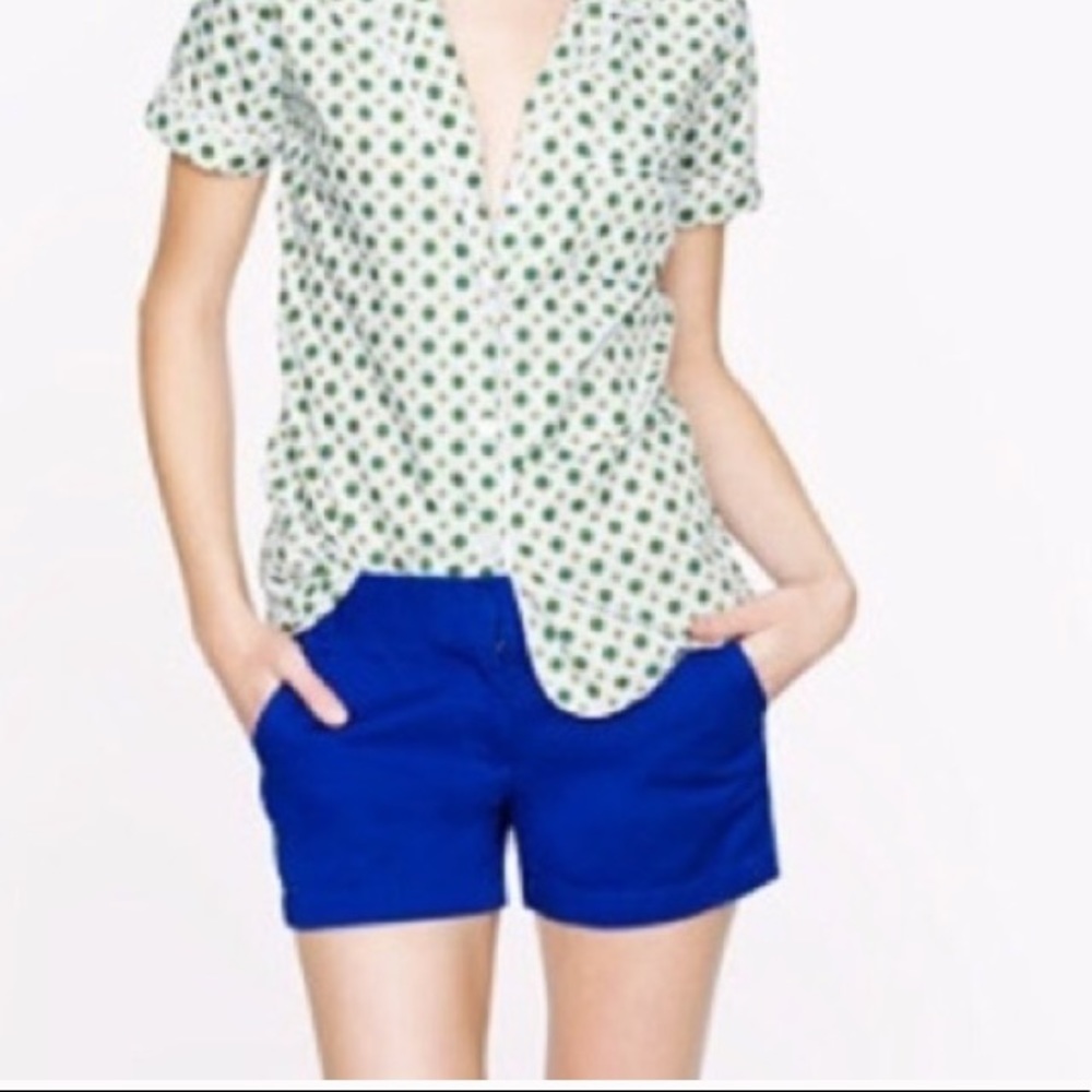 J Crew 2.5” Blue Chino Shorts Size 6